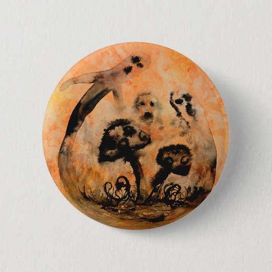Badge Rond 5 Cm Bouton Champignons fantômes (Devant)