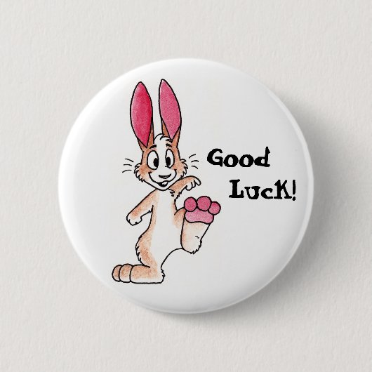 Badge Rond 5 Cm Bouton chanceux de lapin (Devant)