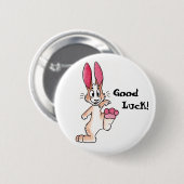 Badge Rond 5 Cm Bouton chanceux de lapin (Devant & derrière)