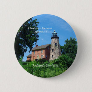 Badge Rond 5 Cm Bouton Charlotte Genesee Lighthouse