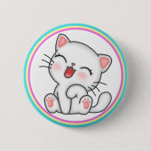 Badge Rond 5 Cm Bouton Chat (Devant)