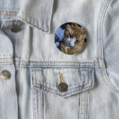 Badge Rond 5 Cm Bouton Chat (En situation)