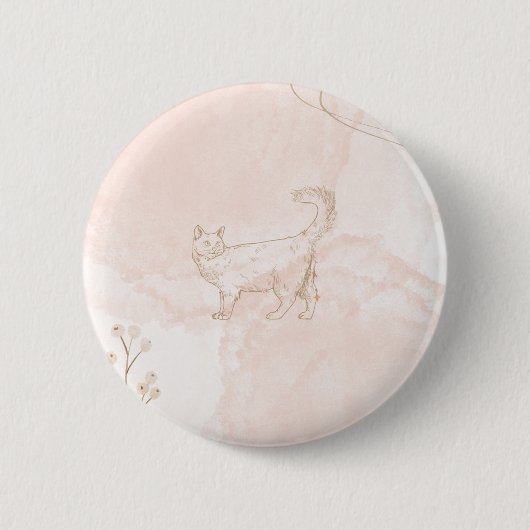 Badge Rond 5 Cm bouton chat (Devant)