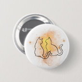 Badge Rond 5 Cm Bouton Chat aquarelle (Devant & derrière)