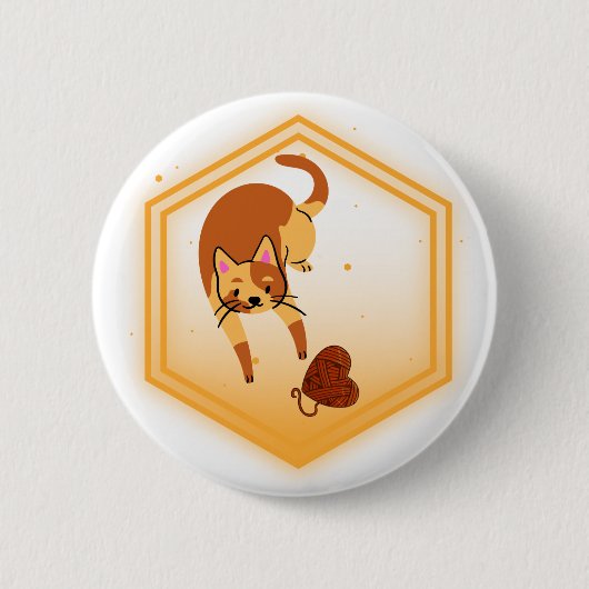 Badge Rond 5 Cm Bouton Chat avec fil (Devant)