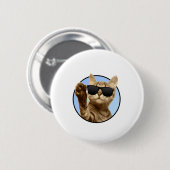 Badge Rond 5 Cm Bouton Chat cool (Devant & derrière)