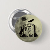 Badge Rond 5 Cm Bouton Chat Noir Joueur (Devant & derrière)