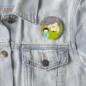 Badge Rond 5 Cm Bouton chaud de robot (En situation)