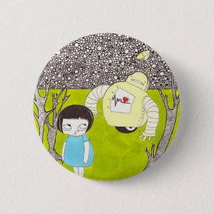 Badge Rond 5 Cm Bouton chaud de robot