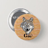 Badge Rond 5 Cm Bouton cherokee d'amant de loup (Devant & derrière)