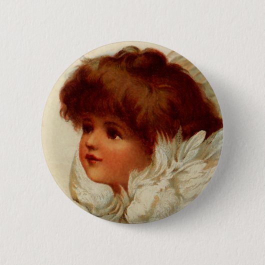 Badge Rond 5 Cm Bouton Cherub Angel (Devant)
