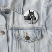 Badge Rond 5 Cm Bouton Cheval (En situation)