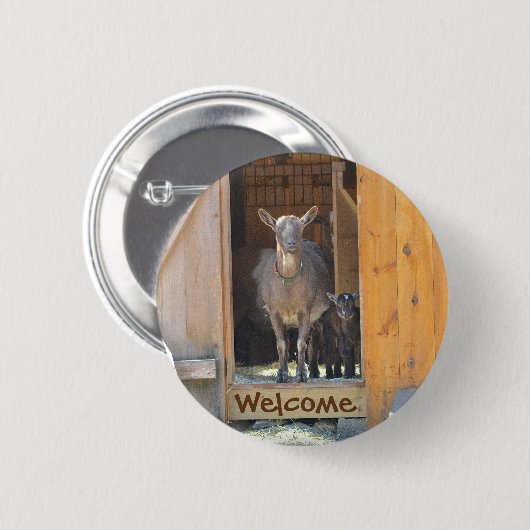 Badge Rond 5 Cm Bouton Chèvre (Devant & derrière)