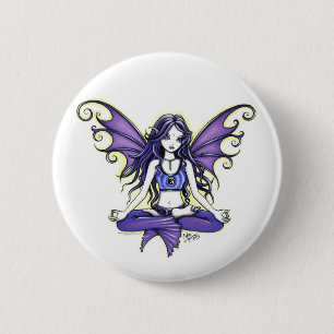 Badge Rond 5 Cm Bouton chic de Pinback de yoga "violet de Lotus"