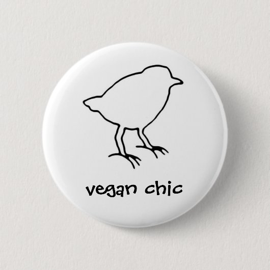 Badge Rond 5 Cm bouton chic végétalien (Devant)