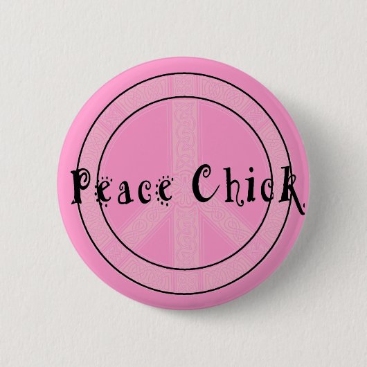Badge Rond 5 Cm Bouton Chick Peace (Devant)