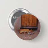 Badge Rond 5 Cm Bouton Chien au repos (Devant & derrière)