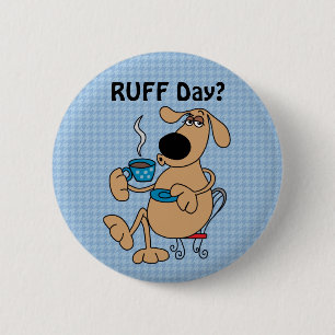 Badge Rond 5 Cm Bouton Chien Café