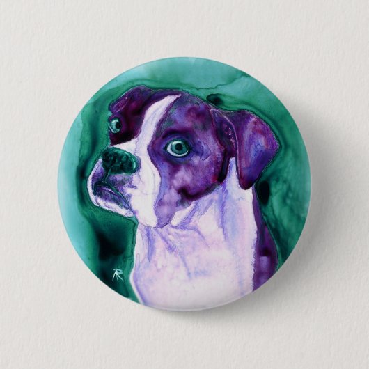 Badge Rond 5 Cm Bouton Chien de boxe - "Pas moi" (Devant)