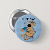 Badge Rond 5 Cm Bouton Chien de café (Devant & derrière)