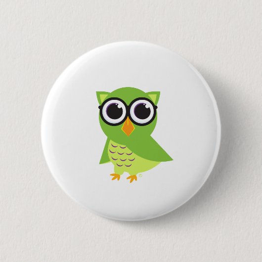 Badge Rond 5 Cm Bouton Chouette (Devant)