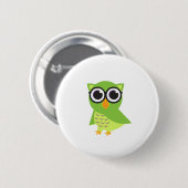 Badge Rond 5 Cm Bouton Chouette (Devant & derrière)