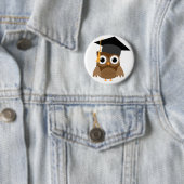 Badge Rond 5 Cm Bouton Chouette Brown avec diplôme Casquette (En situation)