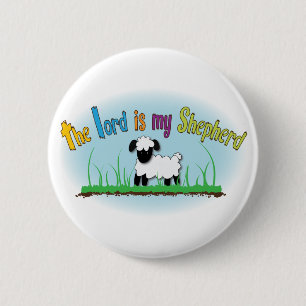 Badge Rond 5 Cm Bouton chrétien - le seigneur est mon berger