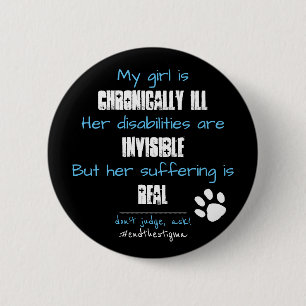 Badge Rond 5 Cm Bouton chronique d'incapacité de maladie pour