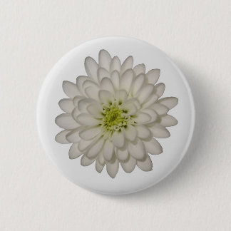 Badge Rond 5 Cm Bouton Chrysanthème blanc