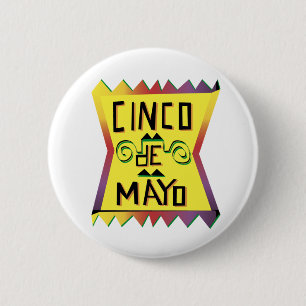 Badge Rond 5 Cm Bouton Cinco de Mayo