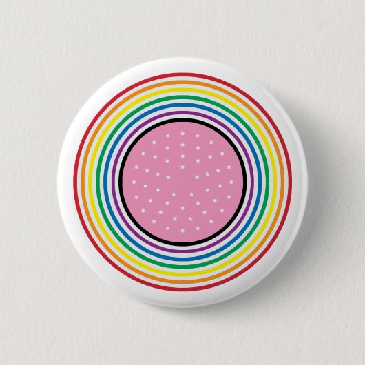 Badge Rond 5 Cm Bouton circulaire Rainbow Pride - American Flag In (Devant)
