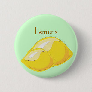 Badge Rond 5 Cm Bouton citron