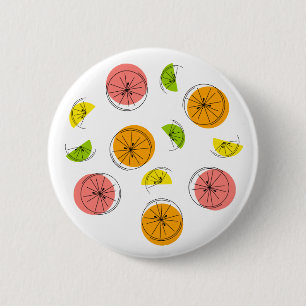 Badge Rond 5 Cm Bouton Citrus Multi
