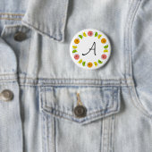 Badge Rond 5 Cm bouton Citrus Multi Circle Monogramme rond (En situation)