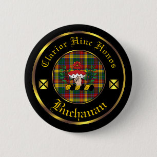 Badge Rond 5 Cm Bouton Clan et Tartan de Buchanan