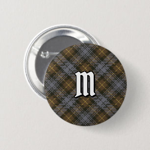 Badge Rond 5 Cm Bouton Clan Gordon Tartan Patiné