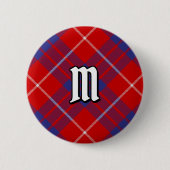 Badge Rond 5 Cm Bouton Clan Hamilton Red Tartan (Devant)