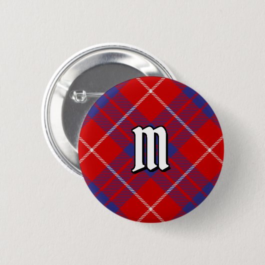 Badge Rond 5 Cm Bouton Clan Hamilton Red Tartan (Devant & derrière)