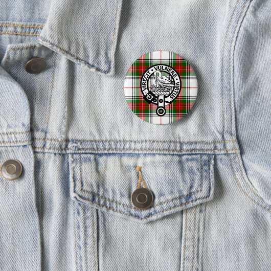Badge Rond 5 Cm Bouton Clan Stewart Tartan Crest (En situation)