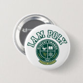 Badge Rond 5 Cm Bouton Classique I AM POLY (Devant & derrière)