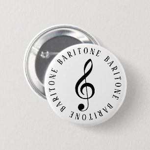 Badge Rond 5 Cm Bouton Clé Baritone Singer Treble