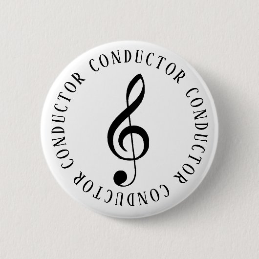 Badge Rond 5 Cm Bouton Clé du chef de musique (Devant)