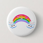Badge Rond 5 Cm Bouton Clouds arc-en-ciel (Devant)