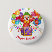 Badge Rond 5 Cm Bouton clown d'anniversaire (Devant)