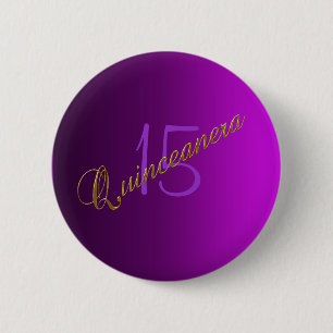 Badge Rond 5 Cm Bouton Club Quinceanera violet