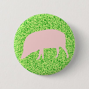 Badge Rond 5 Cm Bouton Cochon rose