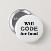 Badge Rond 5 Cm Bouton Code for Food (Devant & derrière)