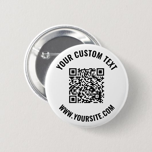 Badge Rond 5 Cm Bouton Code QR (Devant & derrière)