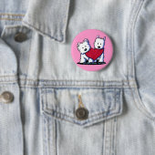 Badge Rond 5 Cm Bouton Coeur (En situation)